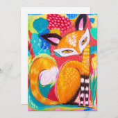 チーキーキツネミニアートプリント 招待状 (正面/裏面)