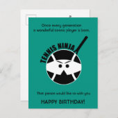チーキーグリーンテニス🎾忍者ハッピーバースデーポスカ ポストカード (正面/裏面)
