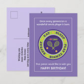 チーキーパープルテニス🎾ハッピーバースデーはがき ポストカード (正面/裏面)