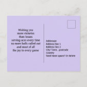 チーキーパープルテニス🎾ハッピーバースデーはがき ポストカード (裏面)