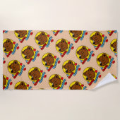 チーキービーチベア – 後ろの裸 ビーチタオル (正面)