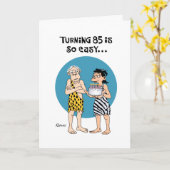 チーキー85番目の誕生日カード カード (黄色い花)