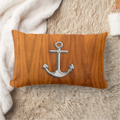 チークのベニヤのいかりのようなクロム ランバークッション (ブランケット)