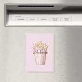 チークカラーの映画の時間のポップコーン マグネット (インサイチュ (食洗機))