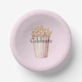 チークカラーの映画の時間 ポップコーン ペーパーボウル (正面)