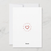 チークレッドの筆致ハートマーク バレンタインデーの写真 シーズンカード (裏面)