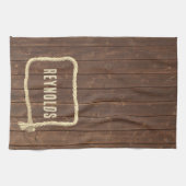 チーク材のロープ枠 キッチンタオル (横)