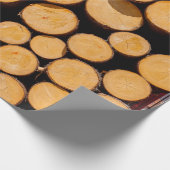 チーク材の丸木の丸木の木の多い木 ラッピングペーパー (角)