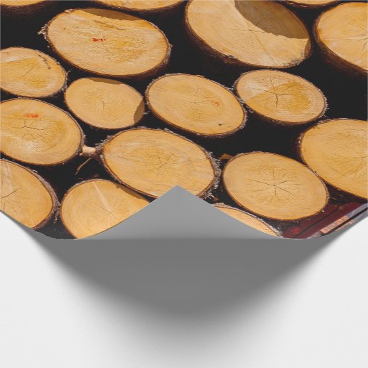 チーク材の丸木の丸木の木の多い木 ラッピングペーパー (角)