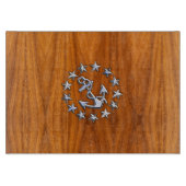 チーク材プリントのヨット航海の国旗の記号 カッティングボード (正面)