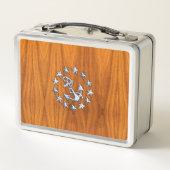 チーク材プリントのヨット航海の国旗の記号 メタルランチボックス (裏面)