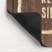 チーク材上のロープ枠と引用文 マウスパッド (コーナー)