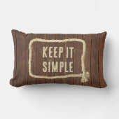 チーク材上のロープ枠と引用文 ランバークッション (正面)