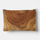 チーク素朴木目茶色自然パターン写真 アクセサリーポーチ (裏面)