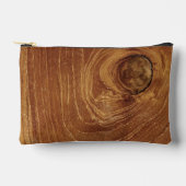 チーク素朴木目茶色自然パターン写真 アクセサリーポーチ (正面)