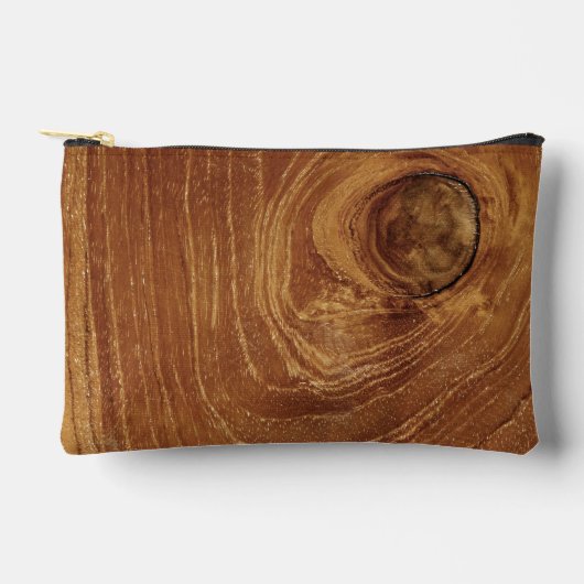 チーク素朴木目茶色自然パターン写真 アクセサリーポーチ (正面)