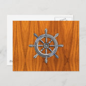 チーク航海のベニヤの車輪 ポストカード (正面/裏面)