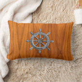 チーク航海のベニヤの車輪 ランバークッション (ブランケット)