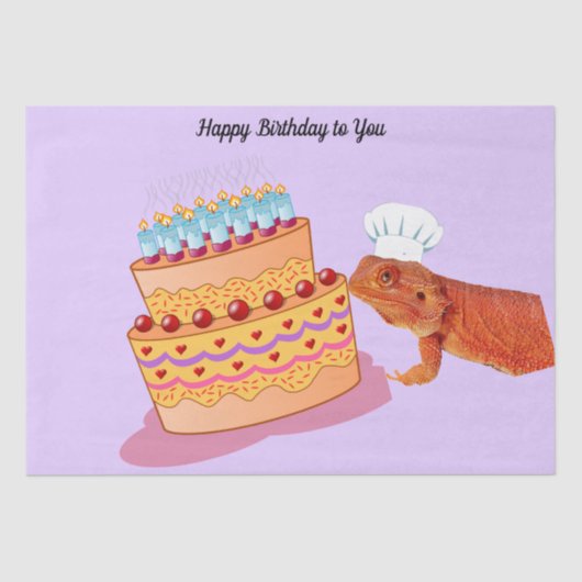 チーク誕生日ベアディ（ひげドラゴン） 薄葉紙 (正面)