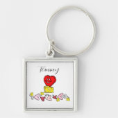チーシー赤いハートキーチェーン！キーチェーン キーホルダー (正面)