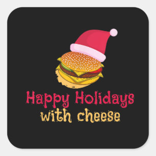 チーズおもしろいとハッピーホリデー,クリスマスチーズ スクエアシール