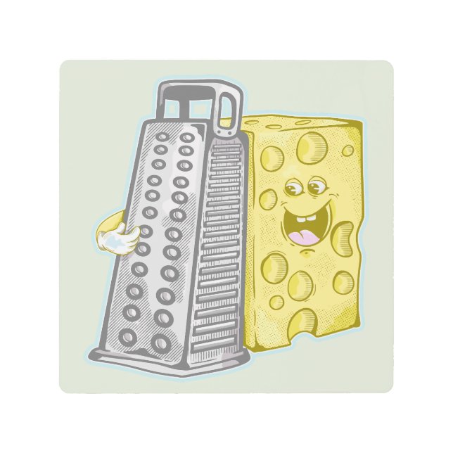 チーズおもしろいグラマー メタルプリント (正面)