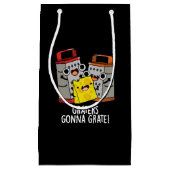 チーズおもしろいプリン黒BGを焼くグレーター スモールペーパーバッグ (正面)