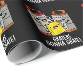 チーズおもしろいプリン黒BGを焼くグレーター ラッピングペーパー (ロールコーナー)