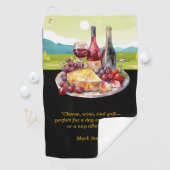 チーズおもしろいワインについてのゴルファーのための引用文 ゴルフタオル (インサイチュ)