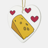 チーズおよびキスのロンドンっ子の韻を踏む俗語のギフト セラミックオーナメント (左)