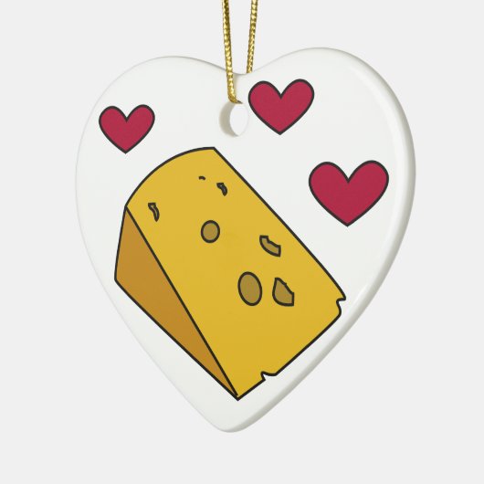 チーズおよびキスのロンドンっ子の韻を踏む俗語のギフト セラミックオーナメント (左)