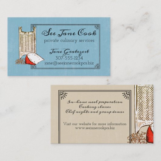 チーズおろし金の料理用のシェフのケイタリングビジネスカード 名刺 (正面/裏面)