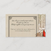 チーズおろし金の料理用のシェフのケイタリングビジネスカード 名刺 (裏面)