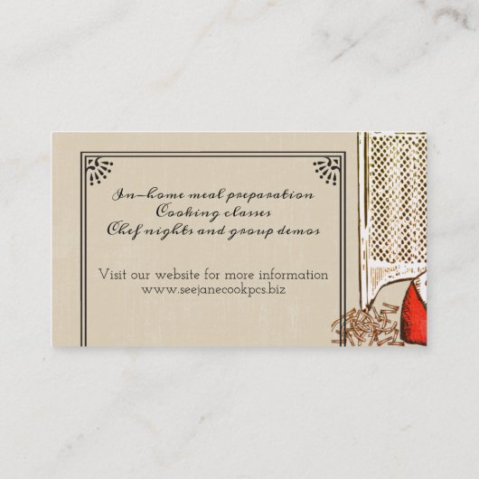 チーズおろし金の料理用のシェフのケイタリングビジネスカード 名刺 (裏面)