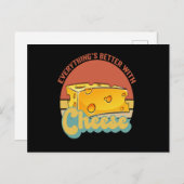 チーズがあれば全ては良くなる 面白い ヴィンテージ ポストカード (正面/裏面)