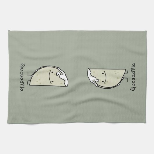 チーズが付いているQuesadillaのメキシコ人によって焼かれるトーティーヤ キッチンタオル (横)