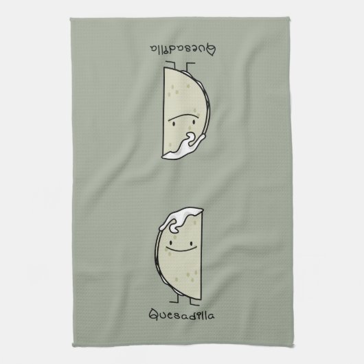 チーズが付いているQuesadillaのメキシコ人によって焼かれるトーティーヤ キッチンタオル (縦)
