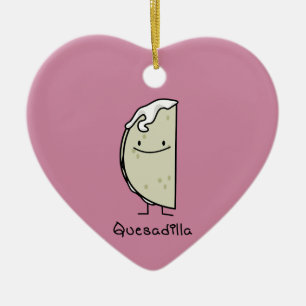 チーズが付いているQuesadillaのメキシコ人によって焼かれるトーティーヤ セラミックオーナメント