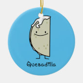 チーズが付いているQuesadillaのメキシコ人によって焼かれるトーティーヤ セラミックオーナメント (正面)
