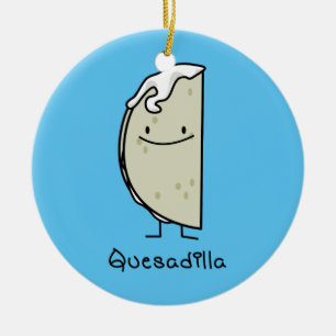 チーズが付いているQuesadillaのメキシコ人によって焼かれるトーティーヤ セラミックオーナメント