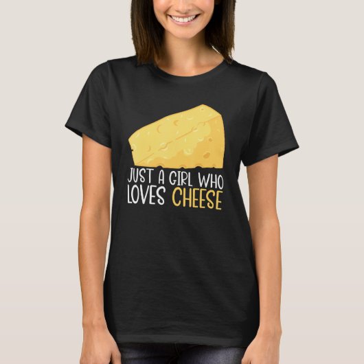 チーズが大好きな女の子だけのフードパンチーズ Tシャツ (正面)