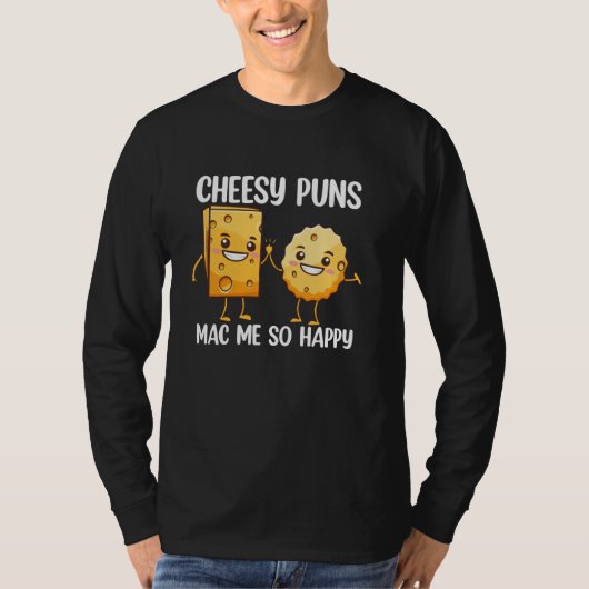 チーズたっぷりのダジャレでマックが大好き Tシャツ (正面)