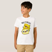 チーズで気楽に 面白い食べ物のダジャレ Tシャツ (正面フル)