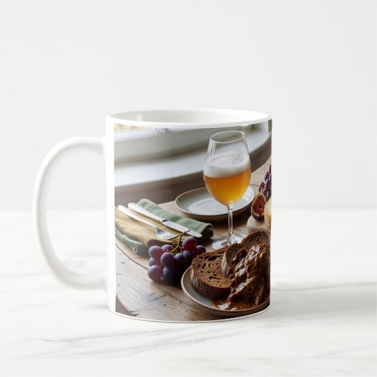 チーズとエールペアリングの静物マグ コーヒーマグカップ (左)
