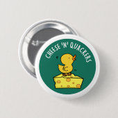 チーズとクッカーおもしろいフードパン 缶バッジ (正面&裏面)