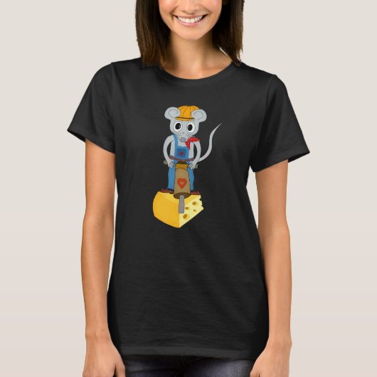 チーズとジャックハンマーを備えたマウス Tシャツ (正面)