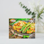 チーズとハーブを添えたアスパラガスのキッシュ シーズンポストカード (スタンド正面)