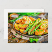 チーズとハーブを添えたアスパラガスのキッシュ シーズンポストカード (正面/裏面)