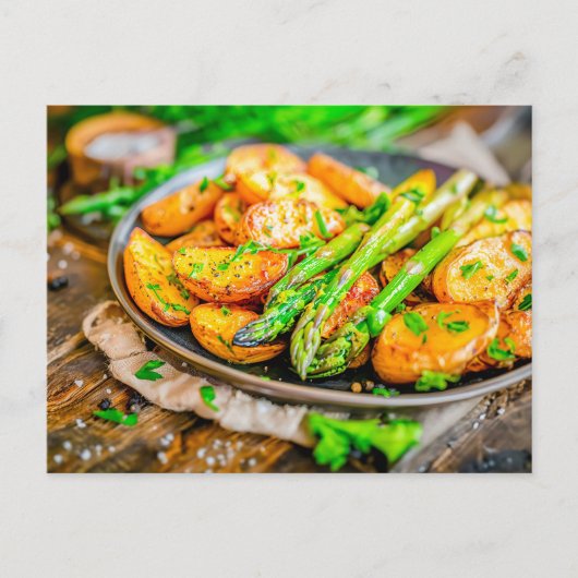 チーズとハーブを添えたアスパラガスのキッシュ シーズンポストカード (正面)