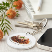 チーズとバジルのとスパゲッティ離れボローニャ キーホルダー (正面右)